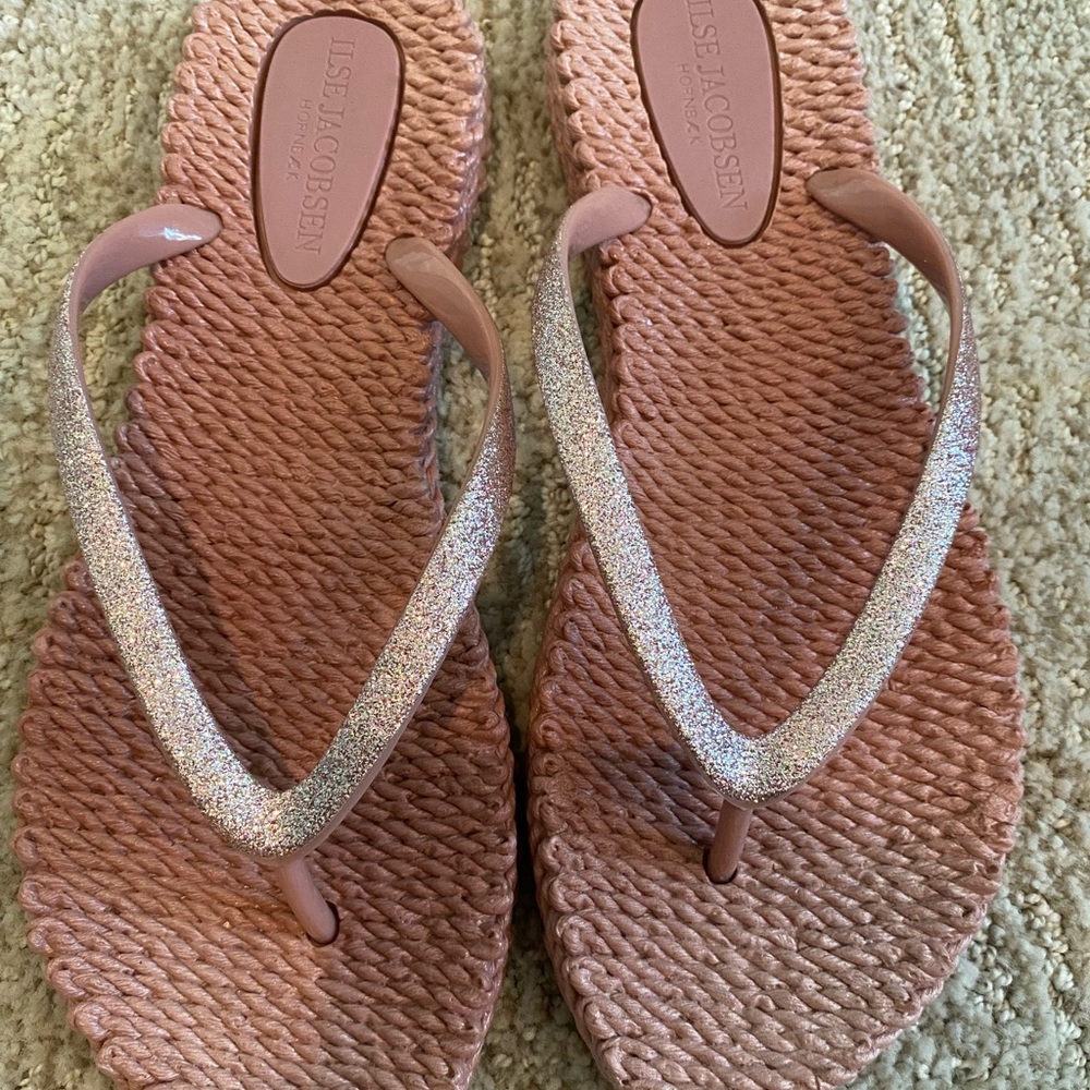 NEW pink & sparkly Ilse Jacobsen sandals! SIZE 8
